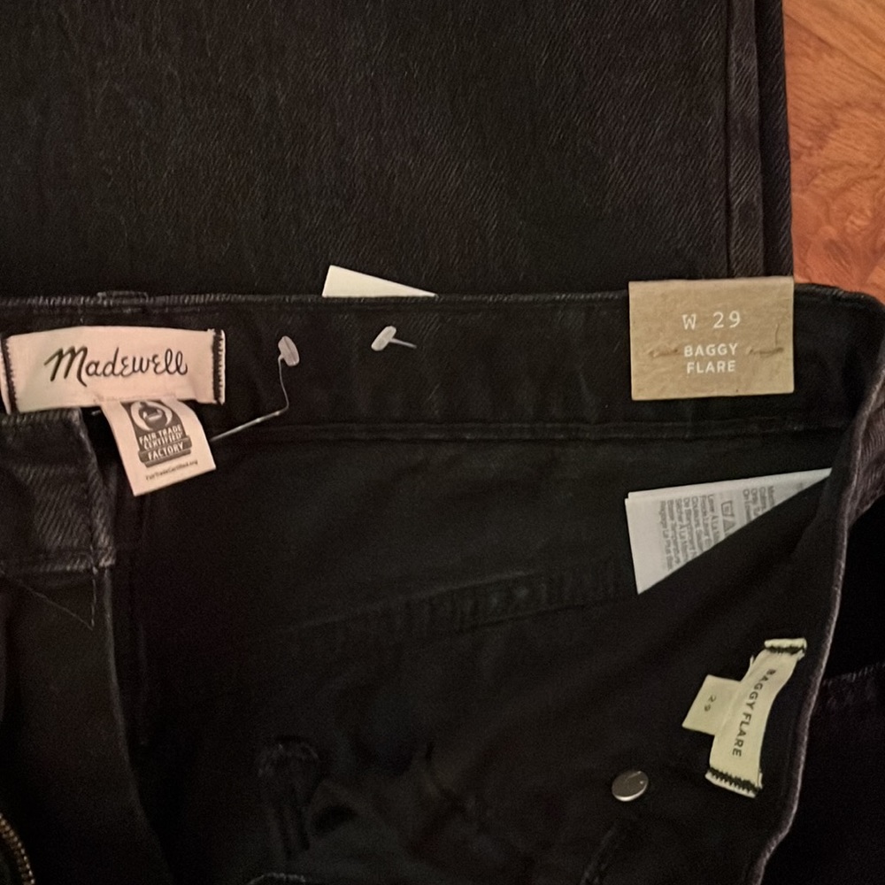 NWT Madewell black baggy flare jeans size 29 - Picture 2 of 4